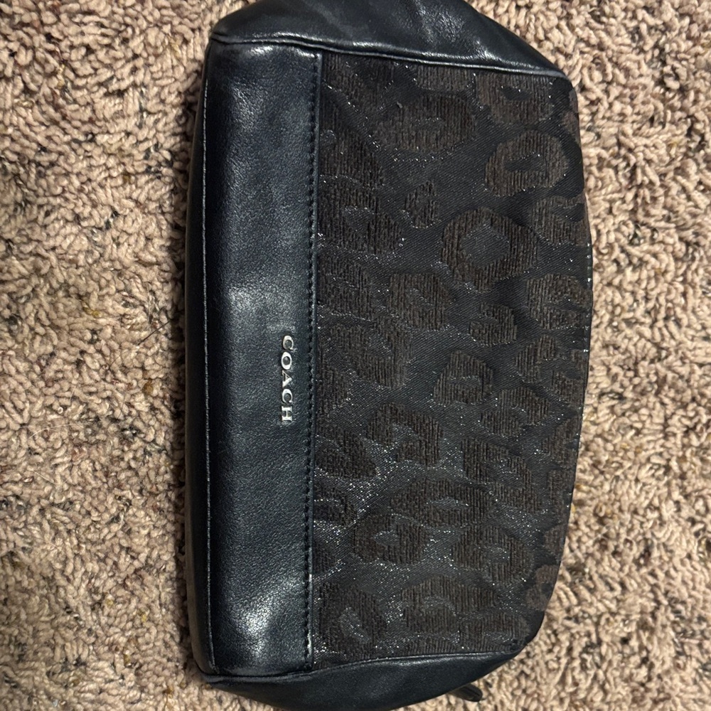 Coach Black Animal Print Pouch